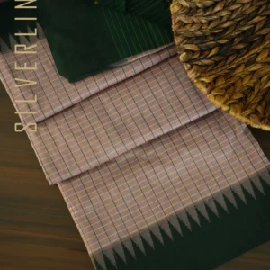 Onion Mauve w/ Bottle Green Checks and Temple Border
