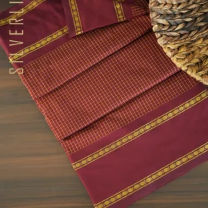 Light Maroon All Self Mini Checks and Retta Pet Border