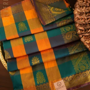 Rama and Yellow Multi Checks Palum Pazhamum Style w/ Butta