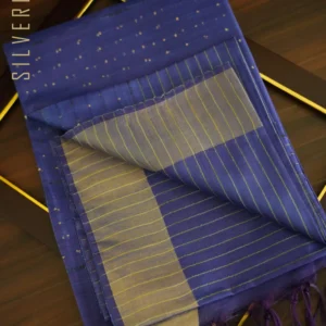 Purple All Self Zari Border and Pallu Sequins