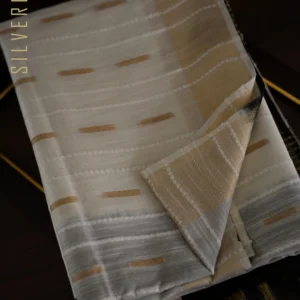 White w/ Black Jute style weaving and golden border