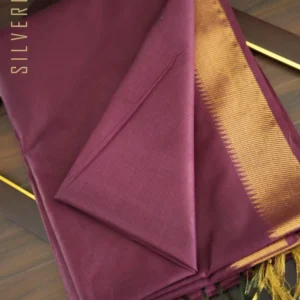 Dark Magenta Purple w/ Black Gold Border Maheshwari Style