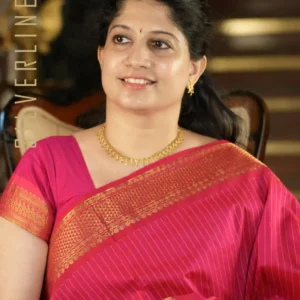 Pink All Self Embos Lines and Zari Border