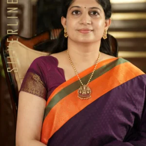 Purple w/ Orange and Green Beautiful Meena Border