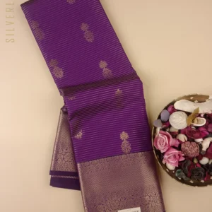 Dazzling Semi Kanchipuram Silk in Magenta with Grand Pure Silk Like Woven Borders at an Amazing Price