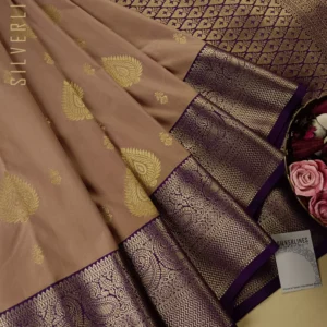 Geva with Purple Semi Kanchipuram Silk with Grand Borders - A Classic Elegance